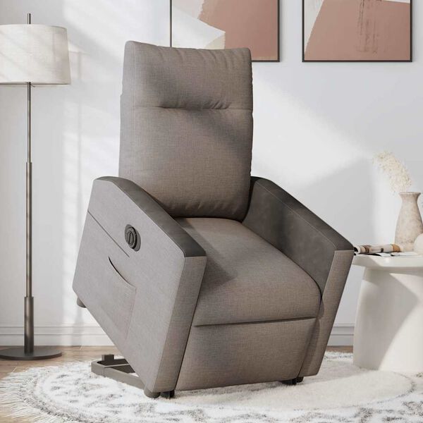 vidaXL Relaxsessel mit Aufstehhilfe Elektrisch Taupe Stoff