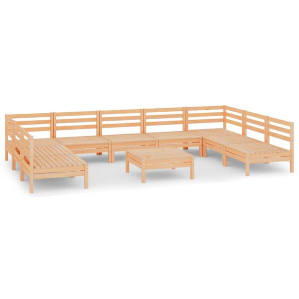vidaXL 10-tlg. Garten-Lounge-Set Massivholz Kiefer