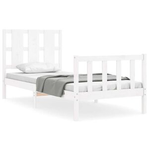 vidaXL Massivholzbett ohne Matratze Wei&szlig; 90x190 cm Kiefernholz