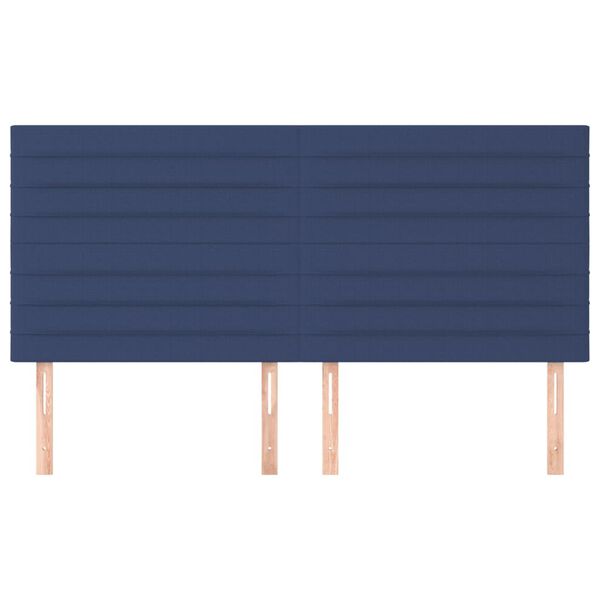 vidaXL Kopfteil Blau 160x5x118/128 cm Stoff