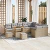 vidaXL Gartensofa-set mit Kissen 12 pcs Beige Poly-Rattan