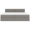 vidaXL Bett mit Stauraum und LED mit Matratze Taupe 200 x 200 cm Stoff