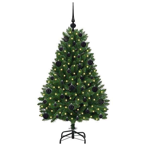vidaXL K&uuml;nstlicher Weihnachtsbaum Gr&uuml;n 120 cm PVC und Metall