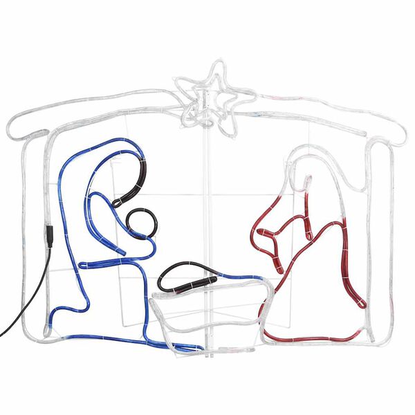 vidaXL Weihnachtskrippe Weihnachtsdekoration 240 LEDs 116x41x87 cm