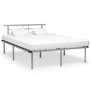 vidaXL Bettgestell Grau Metall 140x200 cm
