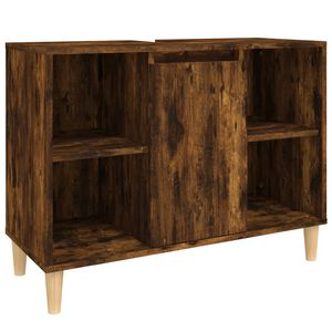 vidaXL Waschbeckenunterschrank R&auml;uchereiche 80x33x60 cm Holzwerkstoff