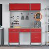 vidaXL Werkbank mit Schubladen 8 pcs Rot Ingenieure Holz und Stahl