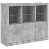 vidaXL Sideboards mit LED-Leuchten 3 Stk. Betongrau Holzwerkstoff