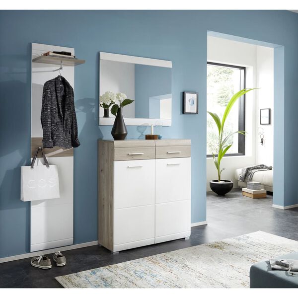 Germania Garderobe Malou 39 x 29,9 x 19,46 cm Nelson-Eiche und Wei&szlig;