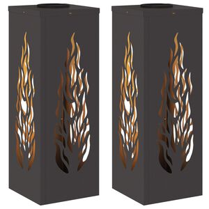 vidaXL Solar LED Weg Licht 2 stk. Warmes Wei&szlig; 18 x 18 x 50 cm