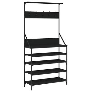 vidaXL Kleiderst&auml;nder mit Schuhablage Schwarz 90x34x184 cm