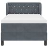 vidaXL Boxspringbett mit Matratze Dunkelgrau 90 x 200 cm Samt
