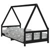 vidaXL Kinderbett Schwarz 90x200 cm Massivholz Kiefer