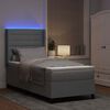 vidaXL LED Boxspringbett mit Matratze Hellgrau 90 x 190 cm Stoff