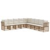 vidaXL Outdoor-Sofagarnitur mit Kissen 9 pcs Natur Polyester