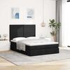 vidaXL Ottoman-Bett mit Matratze & LEDs Schwarz 140x190 cm Stoff