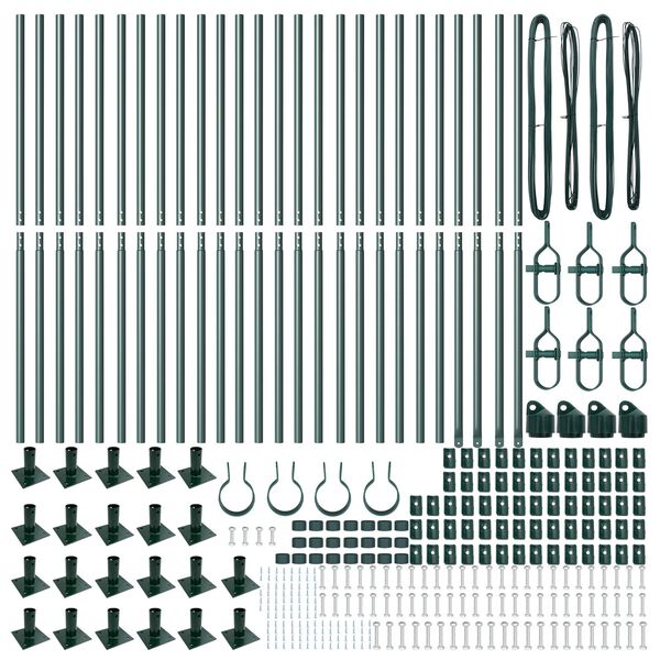 vidaXL Zaunpfosten Sonstiges 26 pcs Grau 3,2 x 3,2 x 78,5 cm Stahl
