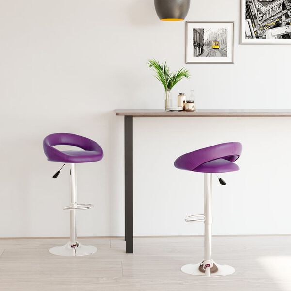 vidaXL Barhocker 2 Stk. Lila Kunstleder