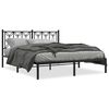 vidaXL Bettgestell mit Kopfteil Metall Schwarz 160x200 cm