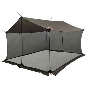 vidaXL Camping-Tarp mit Netzw&auml;nden 340 x 260 x 220 cm Braun Grau
