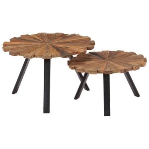 vidaXL Couchtische 2 Stk. Altholz Massiv