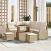 vidaXL Garten-Sofa-Set mit Kissen mit Speicher 8 pcs Beige und Creme