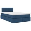 vidaXL Bett mit Stauraum und LED mit Matratze Blau 120 x 200 cm Stoff