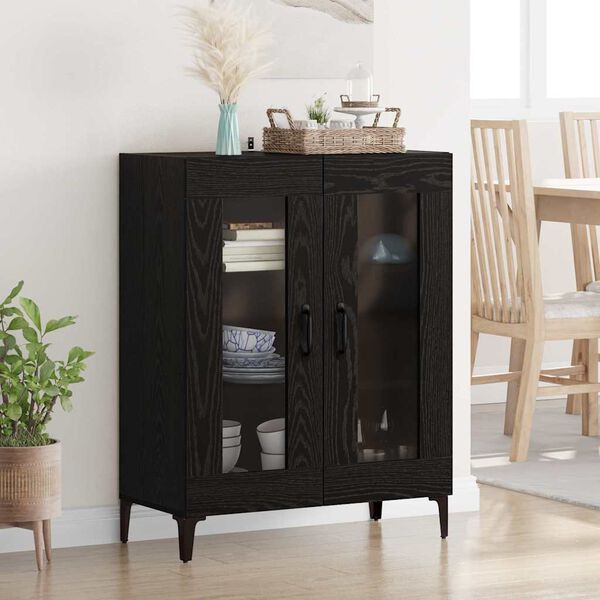 vidaXL Sideboard Schwarz Eichen-Optik 69,5 x 34 x 90 cm