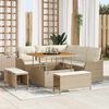 vidaXL Garten-Sofa-Set mit Kissen mit Speicher 8 pcs Beige und Creme
