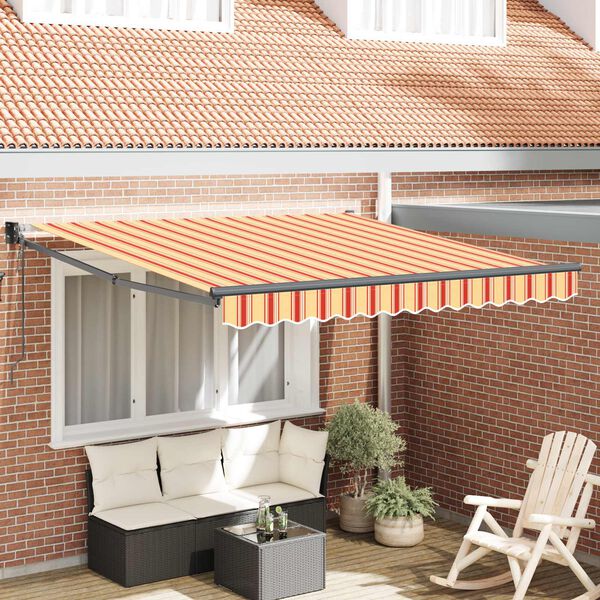 vidaXL Markise Gelb und Orange 350 x 250 x 165 cm Polyester