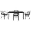 vidaXL Garten Essgruppe 5 pcs Schwarz Poly-Rattan