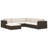 vidaXL Modular-Sofa-Mittelteil 1 Stk. + Auflagen Poly Rattan Braun