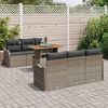 vidaXL Garten-Sofa-Set mit Speicher 7 pcs Grau Poly Rattan