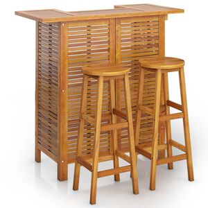 vidaXL 3-tlg. Gartenbar-Set Massivholz Akazie