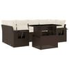 vidaXL 7-tlg. Garten-Sofagarnitur mit Kissen Braun Poly Rattan