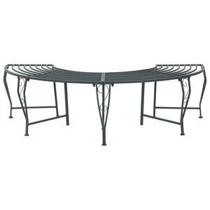vidaXL Baumbank 4-Sitzanzahl 160 x 80 x 44 cm Stahl Silber Grau
