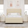 vidaXL Boxspringbett mit Matratze Creme 190 x 140 cm Stoff