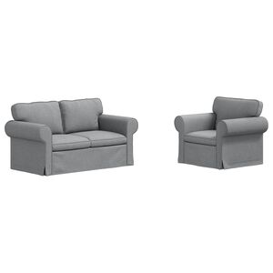 vidaXL Sofa Set 2 stk. Hellgrau Stoff