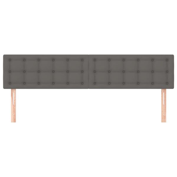 vidaXL Kopfteile 2 Stk. Grau 80x5x78/88 cm Kunstleder