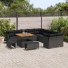 vidaXL Gartensofa-set mit Kissen 13 pcs Schwarz Poly-Rattan