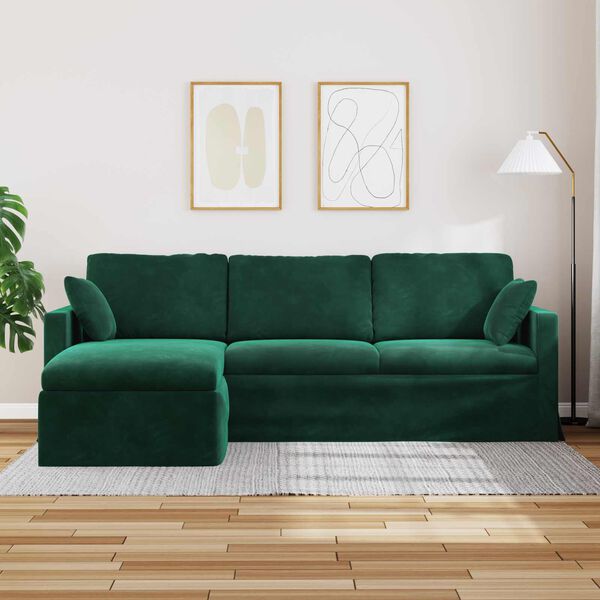 vidaXL Sofa Dunkelgr&uuml;n