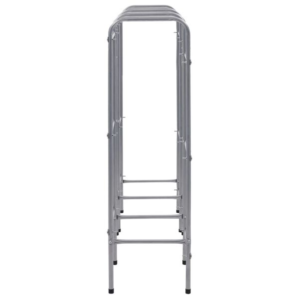 vidaXL Kistenregal f&uuml;r 9 Kisten Silbern 145x33x116 cm Stahl