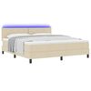 vidaXL Boxspringbett mit Matratze Creme 180 x 200 cm Stoff