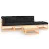 vidaXL 5-tlg. Garten-Lounge-Set mit Kissen Massivholz Kiefer