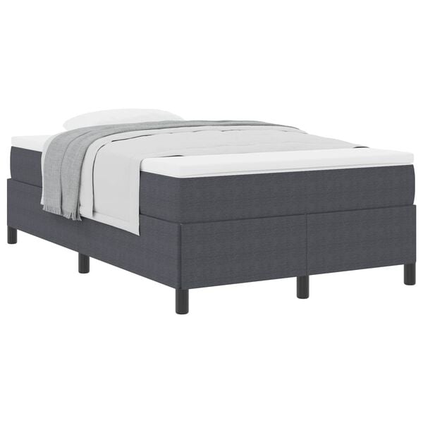 vidaXL Boxspringbett Dunkelgrau 120 x 190 cm Samt
