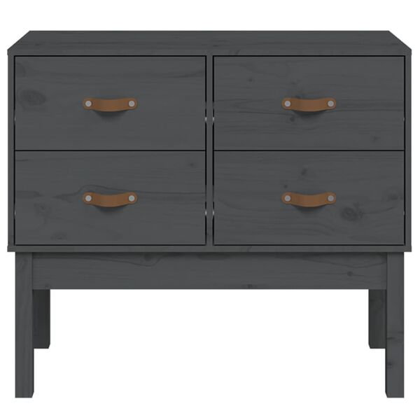 vidaXL Konsolenschrank Grau 90x40x78 cm Massivholz Kiefer