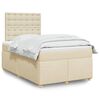 vidaXL Boxspringbett mit Matratze Creme 120x200 cm Stoff