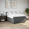 vidaXL Boxspringbett mit Matratze Dunkelgrau 160x200 cm Stoff