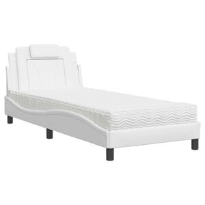 vidaXL Bett "Viana" mit Matratze Wei&szlig; 80x200 cm Kunstleder