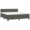 vidaXL Boxspringbett mit Matratze & LED Dunkelgrau 160x200 cm Samt